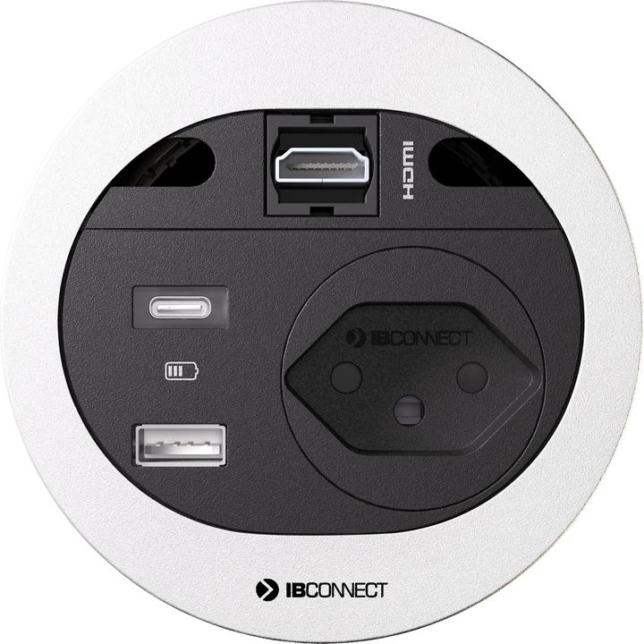 Image du produit IB Connect Bloc multiprise DIVUS blanc 1x type 13 1x USB A/C 1x HDMI