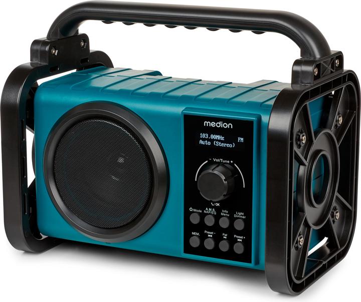 Productafbeelding Medion MD 43877 DAB+/BT klusradio zwart / blauw (DAB+, MW, AM, FM, PLL, Bluetooth)