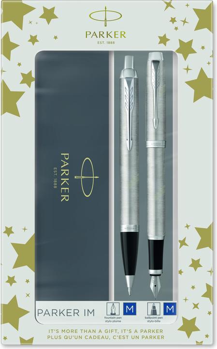 Actual product image Parker Pen IM Brushed Metal C.C. DuoSet incl. gift box (Silver, Black, 2 x)
