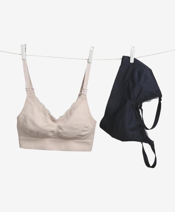 Produktbild Vertbaudet 2er-Pack nahtlose Bustiers für Schwangerschaft und Stillzeit mit Spitze (L)