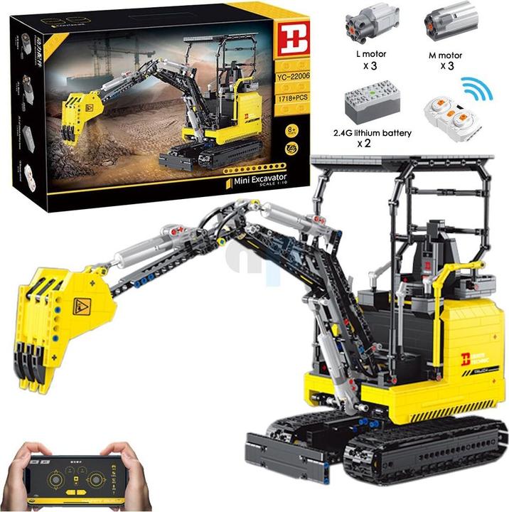 Actual product image HappyBuild 22006 - Small Excavator (RC) (1718 pieces)