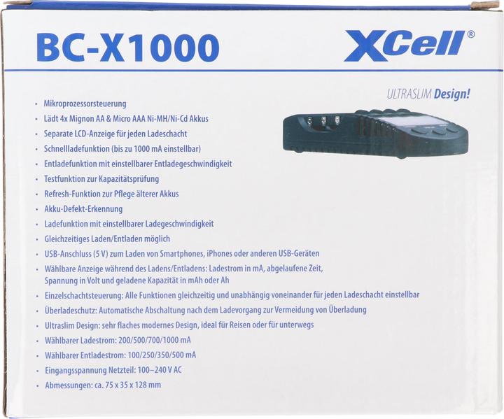 Image du produit XCell Chargeur rapide BC-X1000 Digital LCD (2 pcs, AA, AAA, Chargeurs sans batterie)