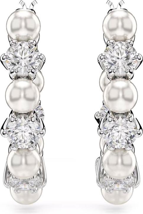 Swarovski Matrix Drop Ohrhänger Kristallperle Rundschliff Weiss (Swarovski Metall)