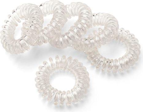 Actual product image Trisa Spiral hair elastics thin 3cm transparent 6 pcs. (Hair tie)