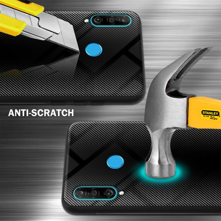 Actual product image Cadorabo TPU Striped Glass Cover (Huawei P30 Lite)
