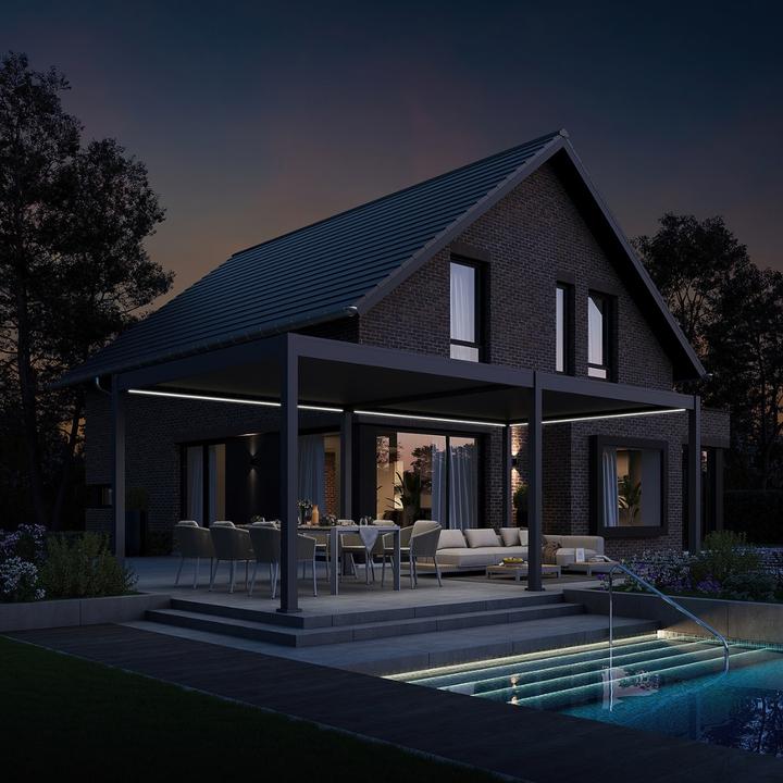 Produktbild Weide elektrische Pergola 4x6m Anthrazit mit LED (600 cm, 400 cm)
