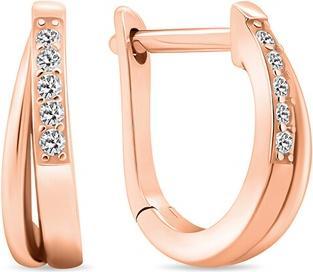 Brilio Silver - Charming bronze earrings with zircons EA536R