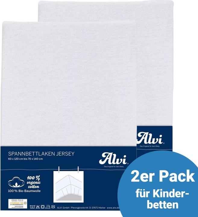 Produktbild Alvi Spannbettlaken Spannbetttuch 2er Pack aus Bio-Baumwolle für (70 x 140 cm)