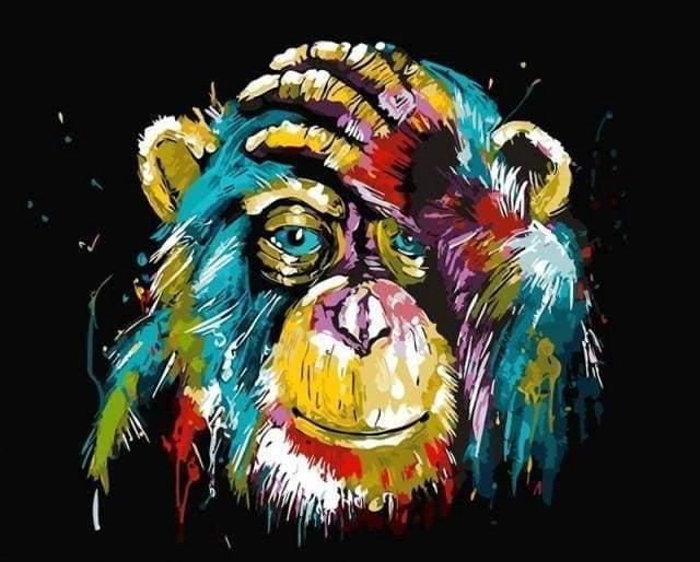 Produktbild Figured'Art Malen nach Zahlen - Pop Art Pavian auf Keilrahmen gespannt