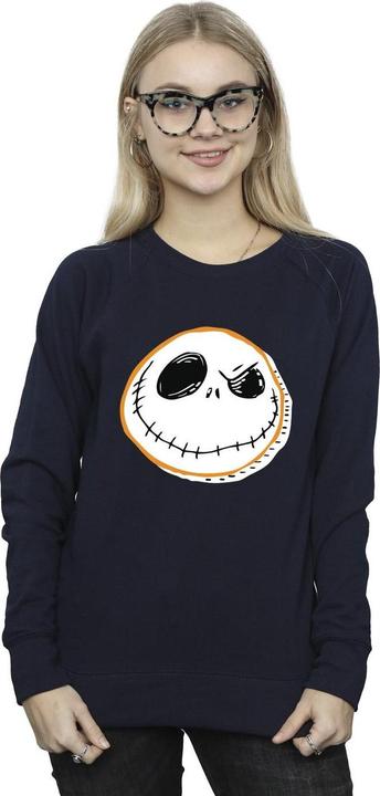Actual product image Disney Womens/Ladies The Nightmare Before Christmas Jack Face Sweatshirt (XXL)