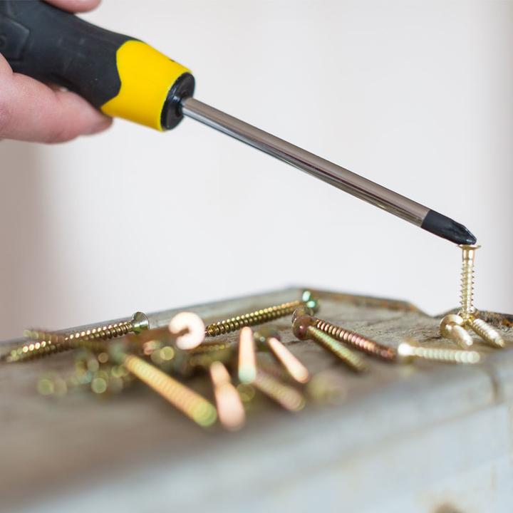 Actual product image Stanley CushionGrip screwdriver set 6 pieces, with voltage tester (Phillipps cross recess (PH), Slotted screws)