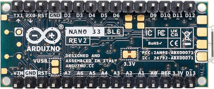 Immagine prodotto Arduino ABX00072 Scheda Nano 33 BLE Rev2 con intestazioni Nano ARM® Cortex®-M4