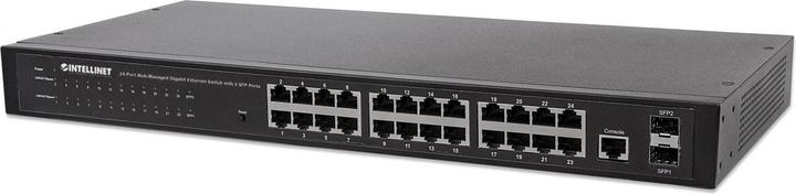 Immagine prodotto Intellinet Switch Gigabit Ethernet gestito via web a 24 porte con 2 porte SFP 24 porte RJ45 da 10/100/1000 (24 Porti)