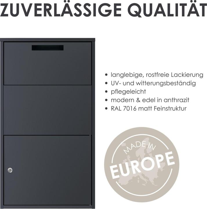 Produktbild Mocavi Paketkasten PBox 56 anthrazit Sicherheitseinwurf Ral 7016