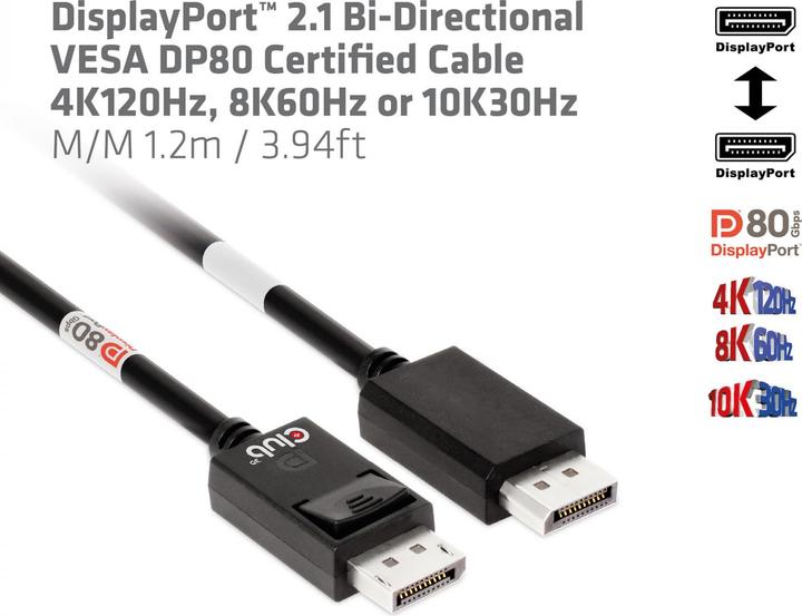Actual product image Club 3D DisplayPort – DisplayPort (1.20 m, DisplayPort)