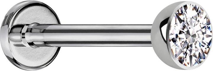 Produktbild Star Piercing Micro Labret silber mit Halbkugel Kristall silber (Titan G23, ohne Messing)