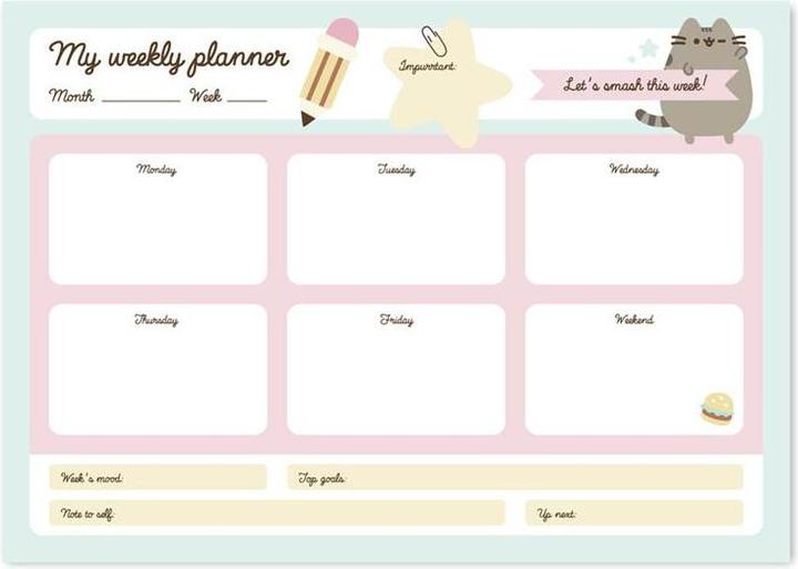 Pusheen Foodie Collection Weekly Planner 54 pages A4 (A4)