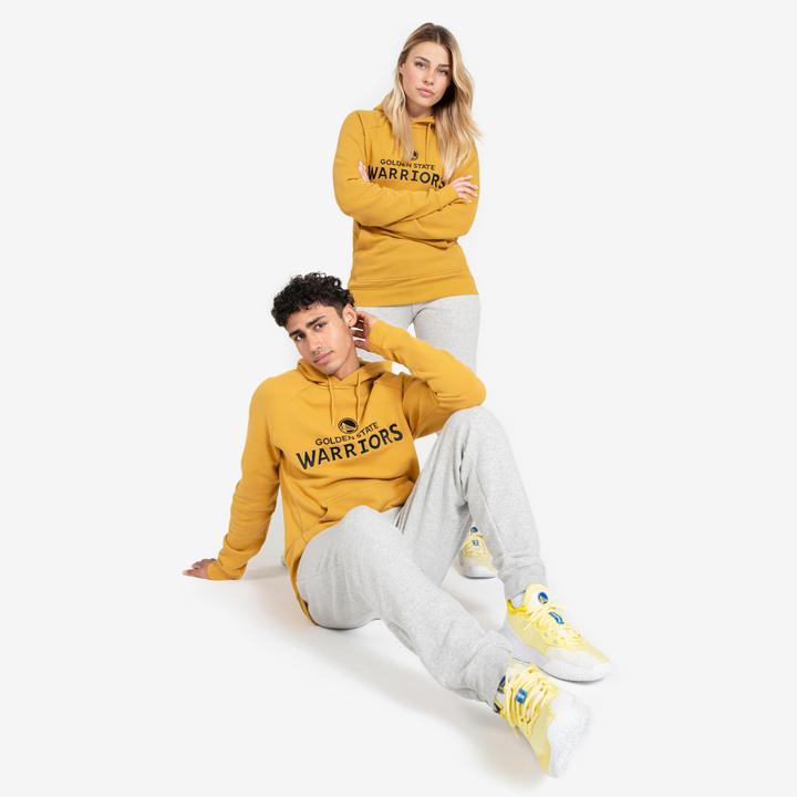 Actual product image Tarmak Women's/Men's Hooded Sweatshirt Golden State Warriors - Hoodie 900 NBA yellow (M)