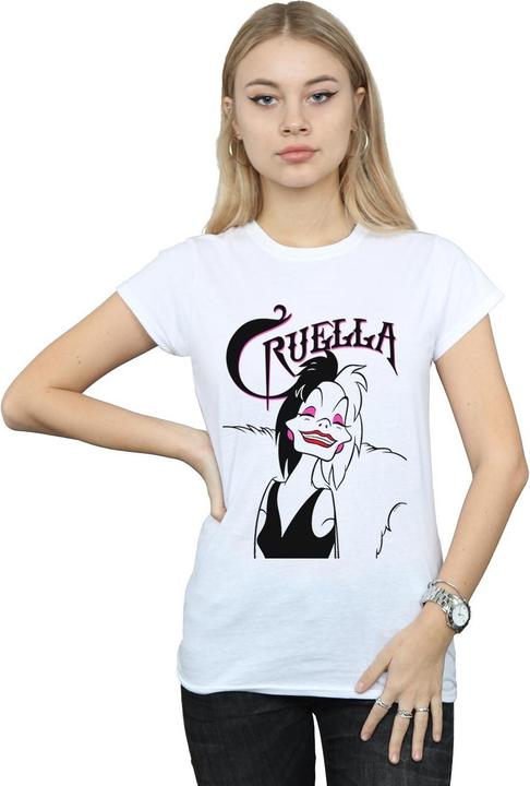 Actual product image Disney Womens/Ladies Cruella De Vil Evil Smile Cotton T-Shirt (S)