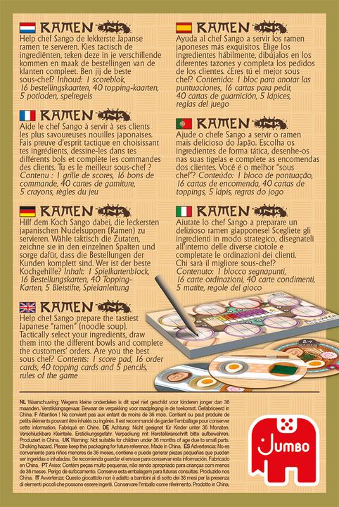 Immagine prodotto Jumbo Gioco d'azzardo per adulti e bambini Ramen Ink (Inglese, Olandese, Francese, Tedesco)