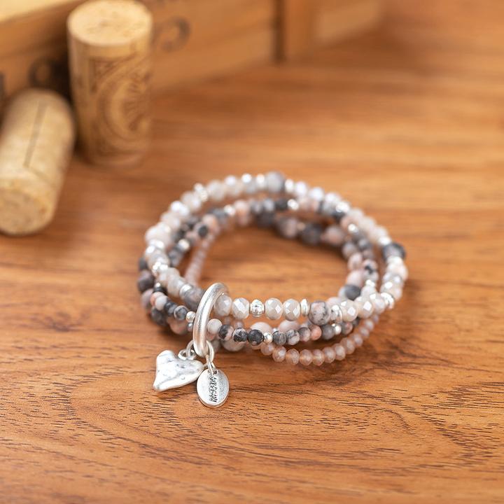 Produktbild Andreani Armband mit echten Steinen Kiwi Jaspis (80 cm, Herz, Achat)