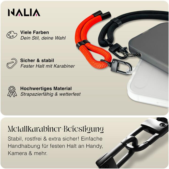Produktbild Nalia Wristy Lanyard Handykette – Universal Trageband für Smartphones – Verstellbar, Soft & Elastisch