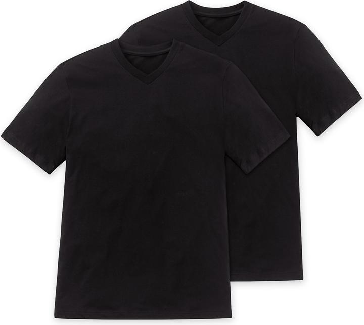Schiesser 2er - Pack Herren American T- Shirts mit V-Ausschnitt, 100% Baumwolle