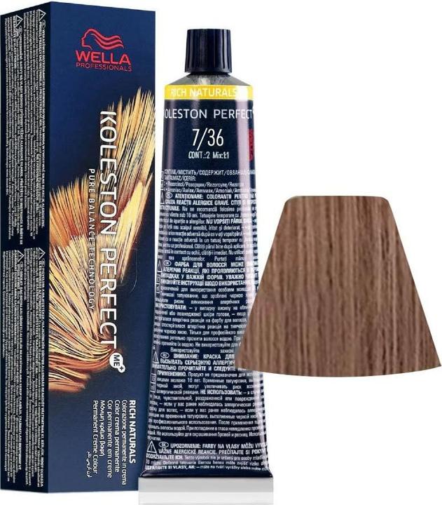 Wella Koleston Perfect Me Rich Naturals 7/36 Medium Golden Blonde Violet 60ml (7, 36 Medium Golden Blonde Violet)
