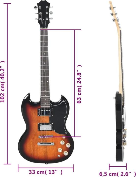 Actual product image VidaXL Jeanie (Electric guitar, Solid mahogany wood, Birch wood, Wood-based material)