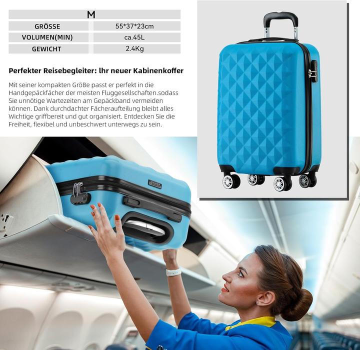 Actual product image Beibye Hartschalen-Trolley (45 l, Hand luggage (up to 50 litres))