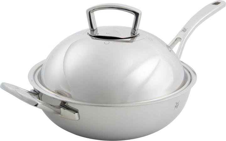 Produktbild WMF Wok Wokpfanne 28cm Metalldeckel Multiply Induktion Edelstahl unbeschichtet (28 cm, Wok Pfanne, Edelstahl)