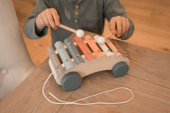 Immagine prodotto Activity Board Little Tribe Auto Xilofono in legno da tirare, giocattolo musicale da tirare, musicale