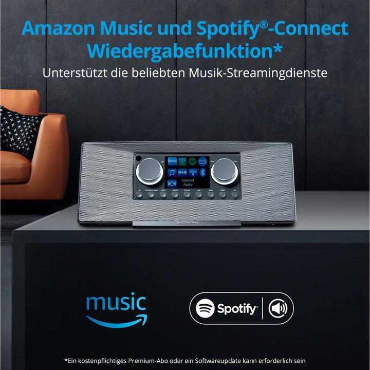 Productafbeelding Medion MD 89289 Stereo internetradio grijs (Internet radio, DAB+, FM, Bluetooth, WiFi)