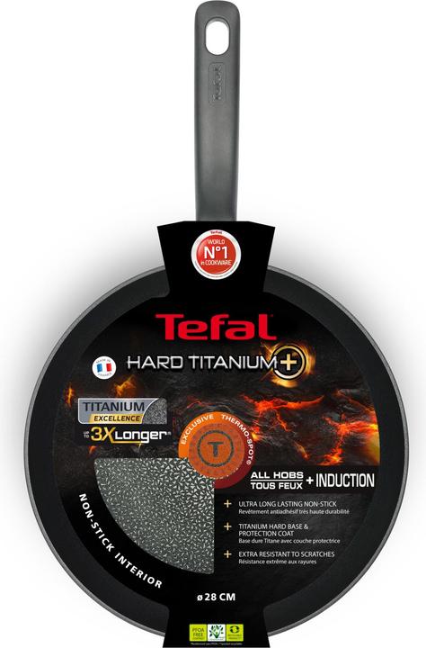 Immagine prodotto Tefal C69506 Padella Hard Titanium Plus, 28 cm, per friggere (28 cm, Padella per friggere)