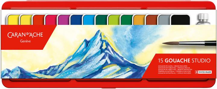 Caran d'Ache Gouache Studio Tabletten Metallschachtel (Multicolore, Verde, Verde lime)