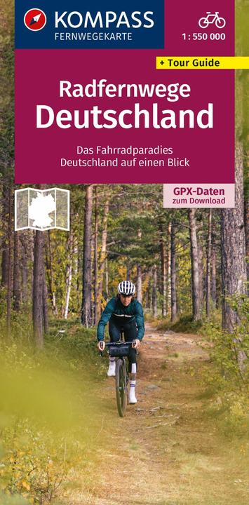Image du produit Carte des itinéraires cyclables en Allemagne au 1:550.000