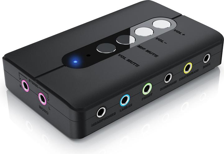 Image du produit CSL Carte son externe USB, son surround 7.1, adaptateur audio stéréo, pour PC - Win 10, 11 (USB)
