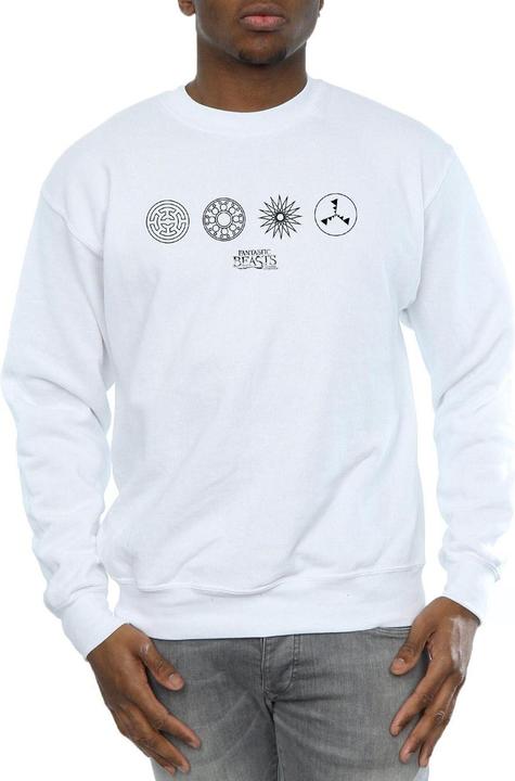 Actual product image Fantastic Beasts Mens Circular Icons Sweatshirt (S)