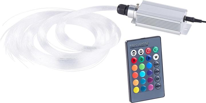 Lunartec Glasfaser-RGB-LED-Sternenhimmel mit Fernbedienung und 100 Lichtfasern (LED)