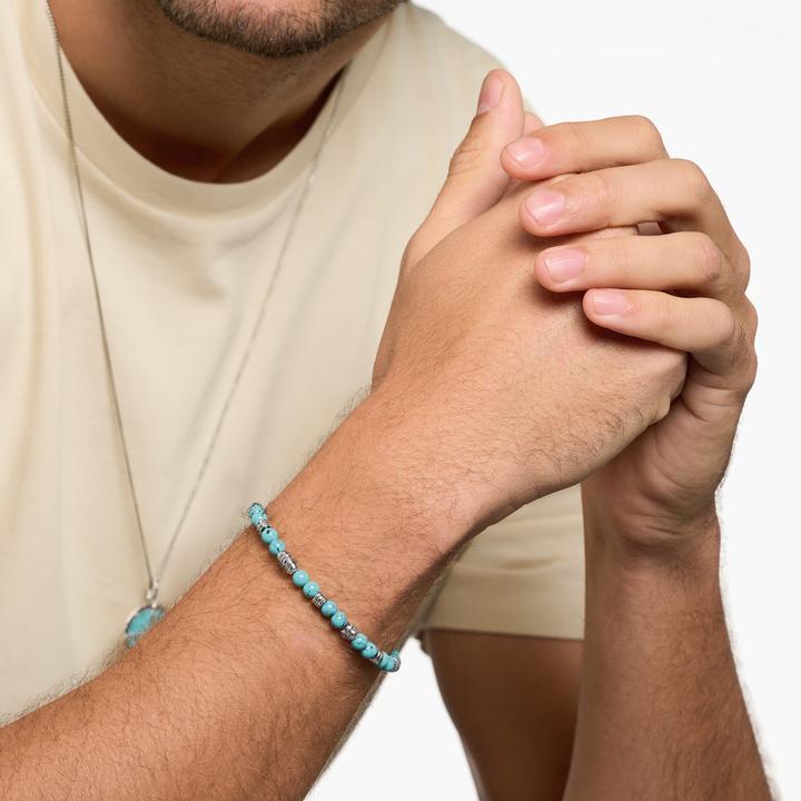 Image du produit Thomas Sabo Bracelet Talisman Turquoise (15.50 cm, Noirci, Argent sterling 925)