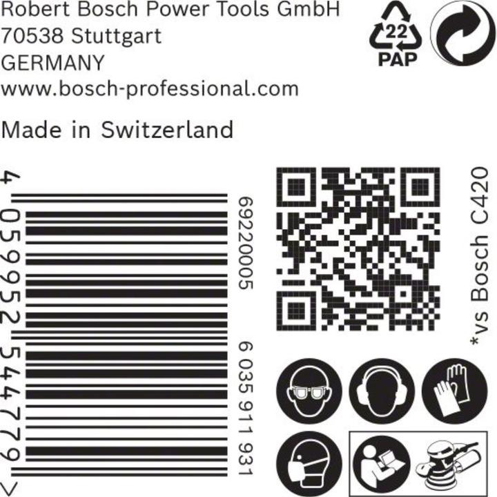 Immagine prodotto Bosch Professional Zubehör Expert C470 Carta vetrata multiforo per levigatrice rotorbitale, 150 mm, G 120, 50 pezzi. (120)