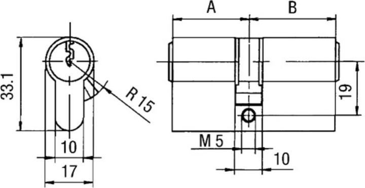 Actual product image BKS Profile double cylinder PZ 8812 35/50 mm emergency and danger function on both sides No. of keys 3 (Profile cylinder)
