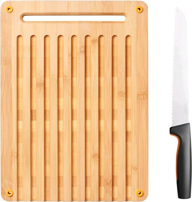 Fiskars Functional Form Cutting Board and Bread Knife Set