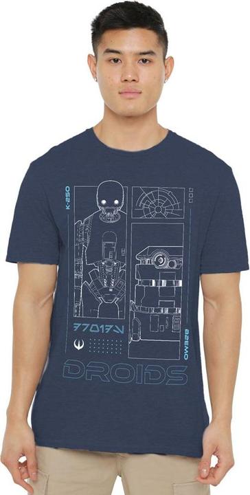 Actual product image Star Wars Unisex Adult Droids T-Shirt (S)
