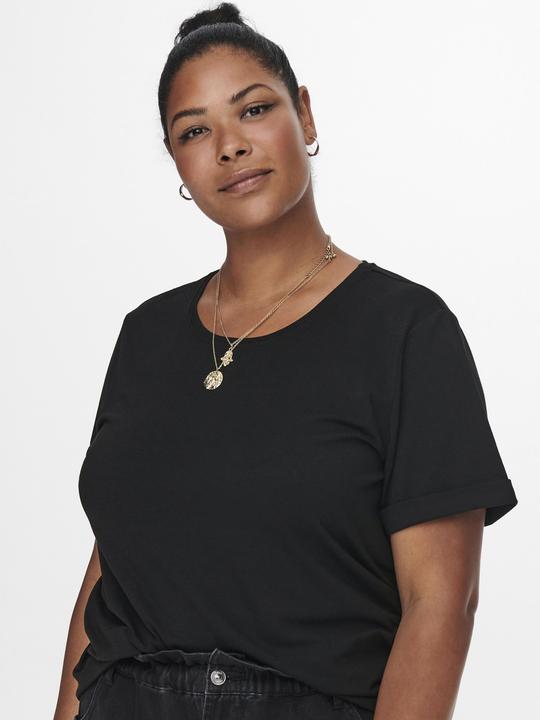 Produktbild Only Normal geschnitten Rundhals Umgeschlagene Ärmelbündchen T-Shirt T-shirt (L)