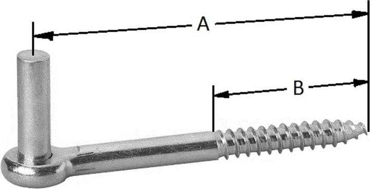 Produktbild Magni Pollmann Baubeschläge 1110160 Haken J zum Einschrauben, Dorn Ø 16 mm, 160 mm, hell verzinkt, 2 Stück (Fensterhaken, 2 Stk.)