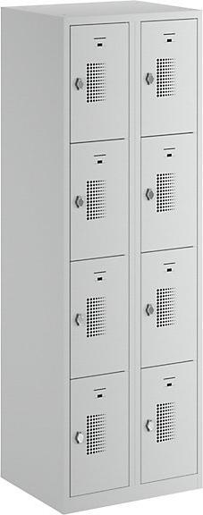 Actual product image eurokraft basic Locker with rotary bolt for padlock, 8 compartments (60 cm, 180 cm)