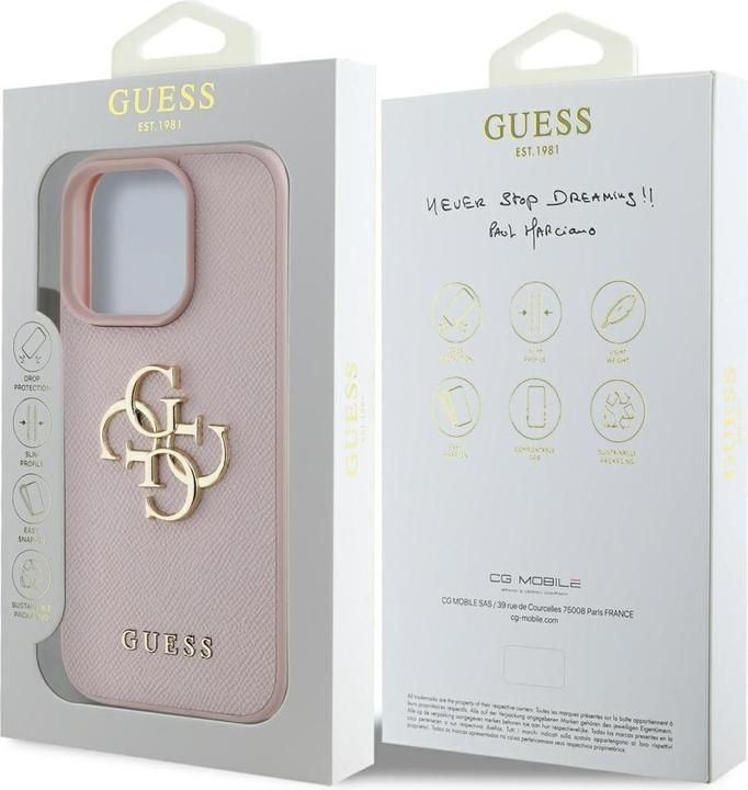 Image du produit Guess Hardcase PU Grained Big 4G and Classic Logo Case for iPhone 16 Pro Max 6,9" Pink (Apple iPhone 16 Pro Max)