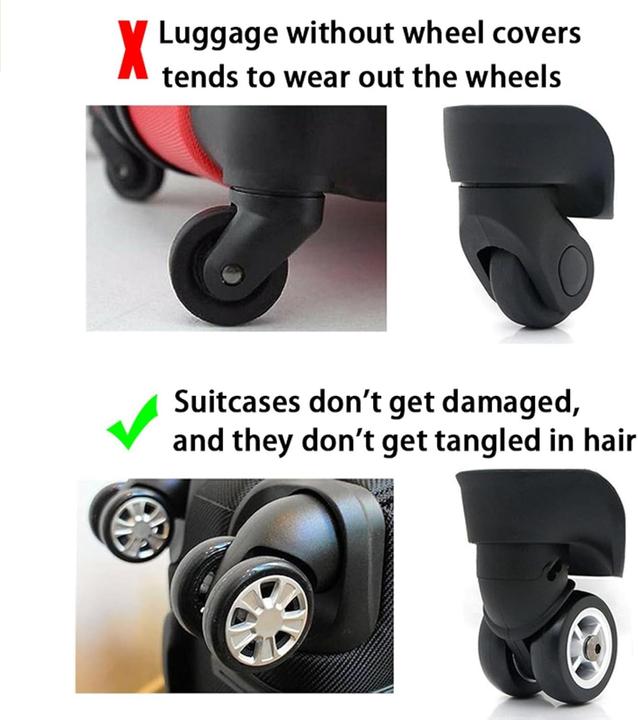 Image du produit Swissdetector Housse de pneu de valise - Silencieuses - 8 Pcs - Noir (Housses de protection)