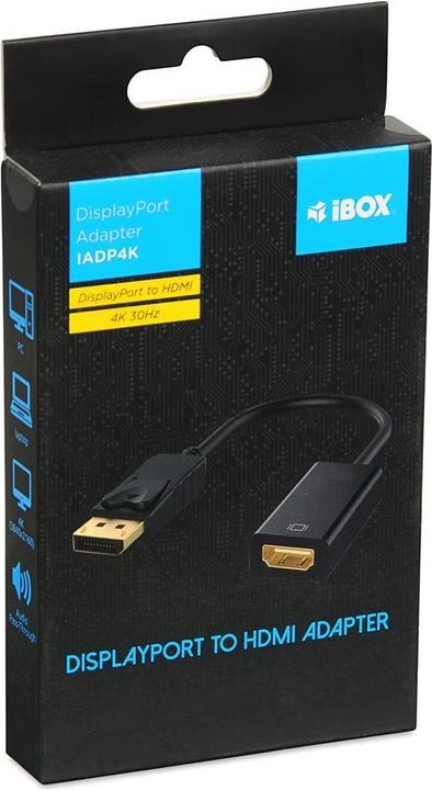 Produktbild iBox Adapter IADP4K DisplayPort to HDMI 4K (HDMI, 20 cm)